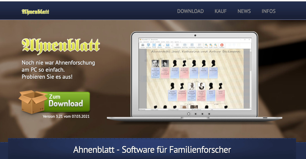 Ahnenblatt 3.59 free instal